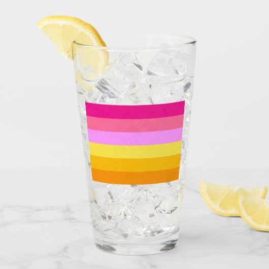 Verre Drapeau de fierté lesbienne (Aube) (Devant glace)