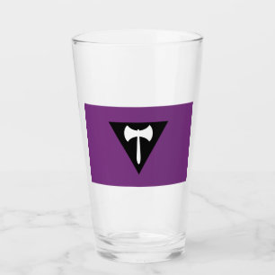 Verre Drapeau de fierté lesbienne Hache violette