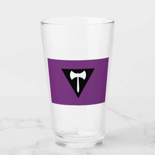 Verre Drapeau de fierté lesbienne Hache violette (Devant)