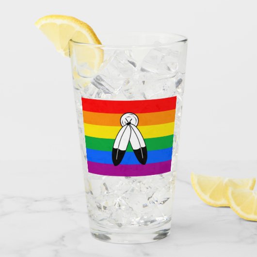 Verre Drapeau de fierté LGBTQ+ bispirituel (Devant glace)