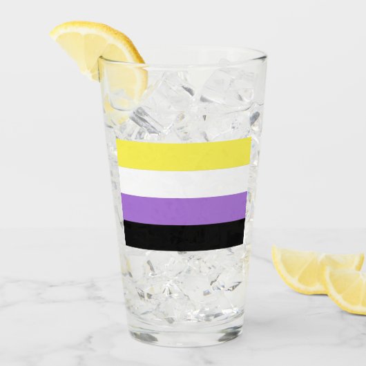 Verre Drapeau de fierté non binaire (Devant glace)