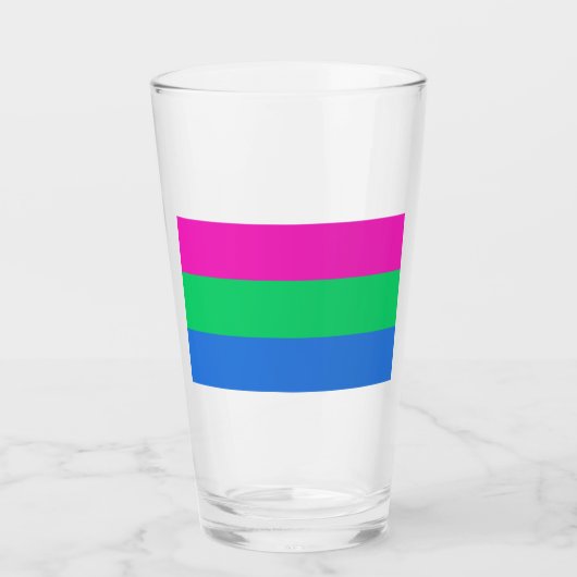 Verre Drapeau de fierté polysexuelle (Devant)