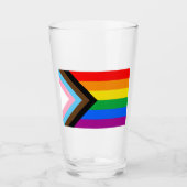 Verre Drapeau de fierté progressiste LGBTQ+ (Devant)