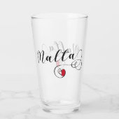 Verre Drapeau de Heart Malte, Maltais (Dos)