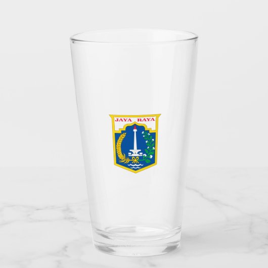 Verre Drapeau de Jakarta (capitale indonésienne) (Devant)
