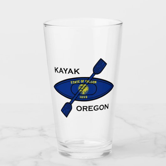 Verre Drapeau de Kayak Oregon (Devant)