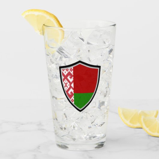 Verre drapeau de la Biélorussie (Devant glace)