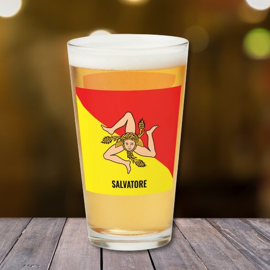 Verre Drapeau de la bière sicilienne