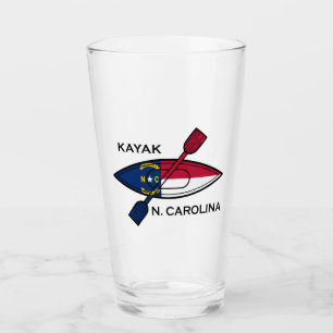 Verre Drapeau de la Caroline du Nord Kayak