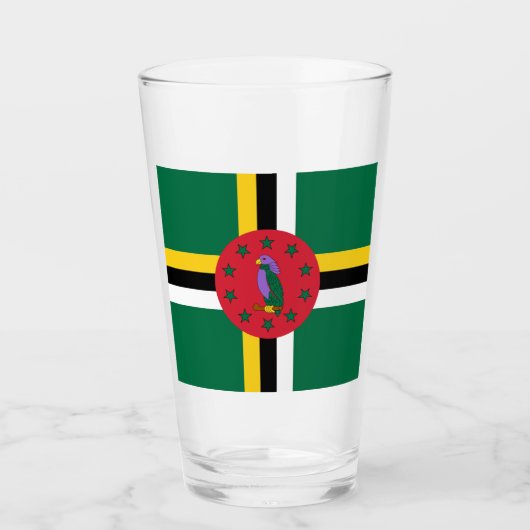 Verre Drapeau de la Dominique (Devant)