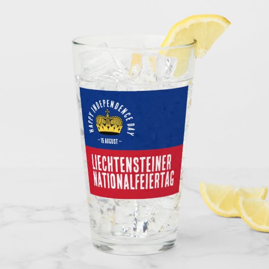 Verre Drapeau de la fête nationale du Liechtenstein (Dos glace)