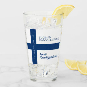 Verre Drapeau de la fête nationale finlandaise