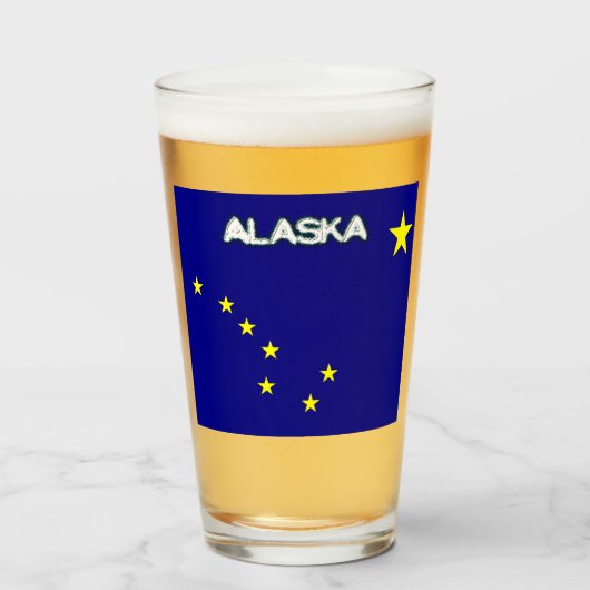 Verre Drapeau de l'Alaska (Devant (rempli))