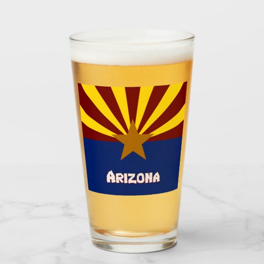 Verre Drapeau de l'Arizona (Devant (rempli))
