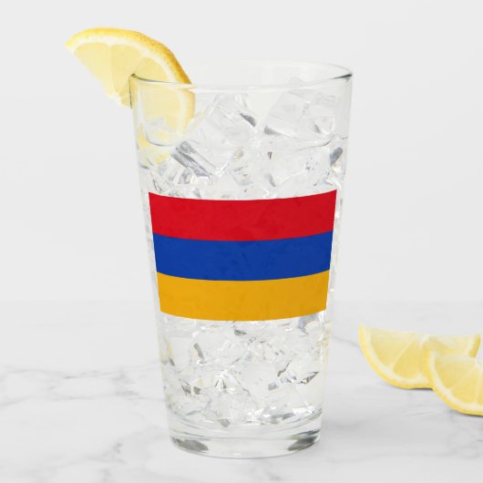 Verre Drapeau de l'Arménie (Devant glace)