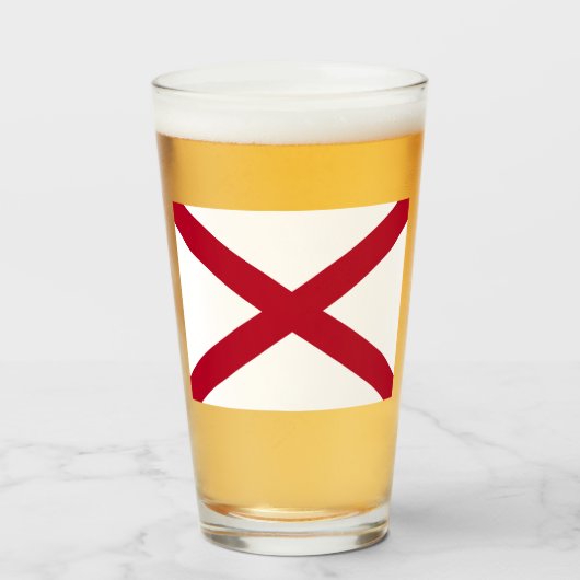 Verre Drapeau de l'état de l'Alabama (Devant (rempli))