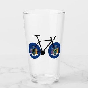 Verre Drapeau de l'État de New York à vélo