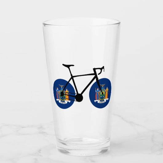Verre Drapeau de l'État de New York à vélo (Devant)