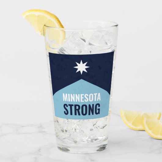 Verre Drapeau de l'État rebelle du Minnesota (Devant glace)