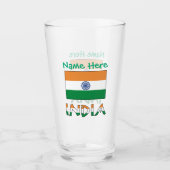 Verre Drapeau de l'Inde personnalisé à deux faces (Devant)
