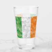 Verre Drapeau de l'Irlande avec motif shamrock (Devant)
