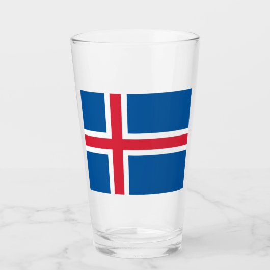 Verre Drapeau de l'Islande (Devant)
