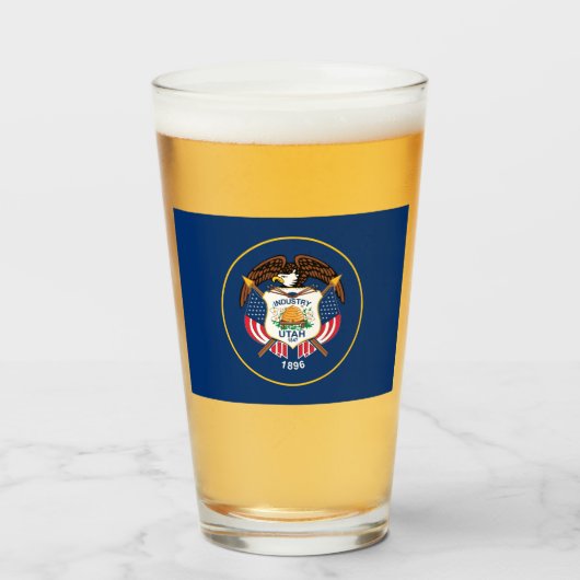 Verre Drapeau de l'Utah (Devant (rempli))