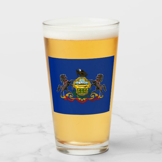 VERRE DRAPEAU DE PENNSYLVANIE (Devant (rempli))