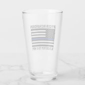 Verre Drapeau de police de la ligne bleue mince (Dos)