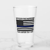 Verre Drapeau de police de la ligne bleue mince (Devant)