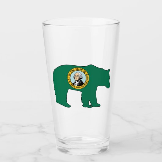 Verre Drapeau de Washington ours (Devant)