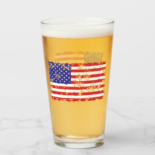 Verre Drapeau des États-Unis (Devant (rempli))