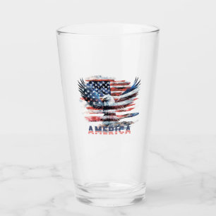 Verre Drapeau des États-Unis. Amérique