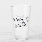 Verre Drapeau des îles Malouines du Coeur, îles Malouine (Devant)