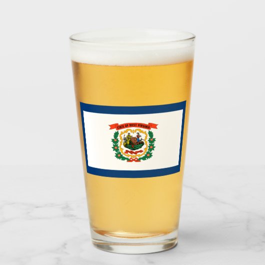 Verre Drapeau d'État de Virginie-Occidentale (Devant (rempli))