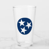 Verre Drapeau d'état du Tennessee Bleu Blancs étoiles (Devant)