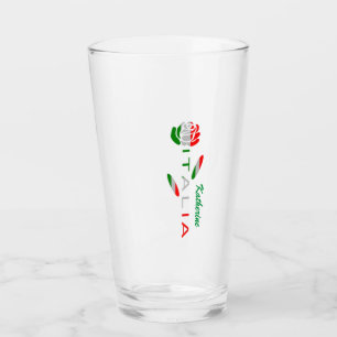 Verre Drapeau d'Italie Rose Personnalisé