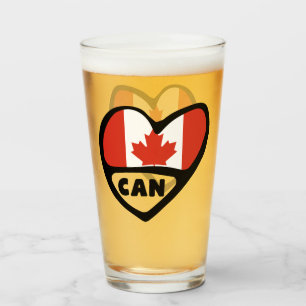 Verre Drapeau du Canada Code pays Cœur, CAN
