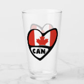 Verre Drapeau du Canada Code pays Cœur, CAN (Devant)