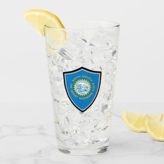 Verre Drapeau du Dakota du Nord (Devant glace)