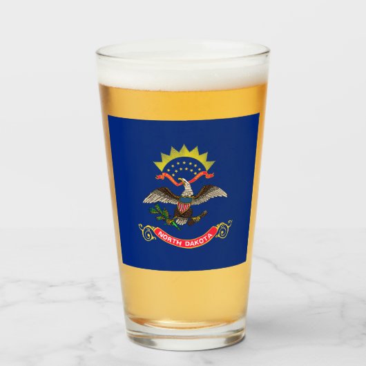 Verre Drapeau du Dakota du Nord (Devant (rempli))