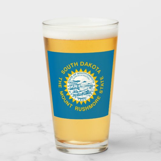 Verre Drapeau du Dakota du Sud (Devant (rempli))