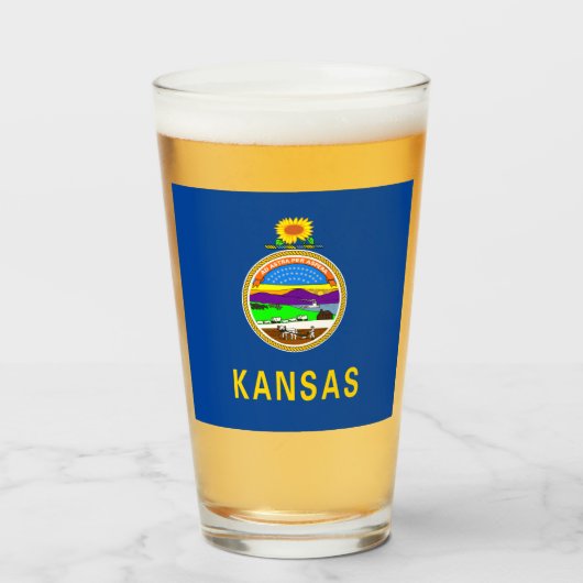 Verre Drapeau du Kansas (Devant (rempli))