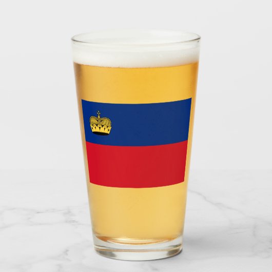 Verre Drapeau du Liechtenstein (Devant (rempli))
