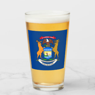 Verre Drapeau du Michigan