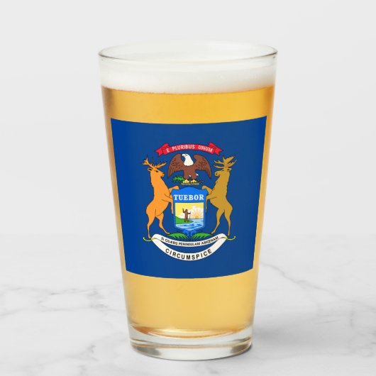 Verre Drapeau du Michigan (Devant (rempli))