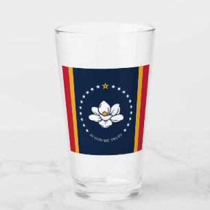 Verre Drapeau du Mississippi - Nouveau drapeau Magnolia