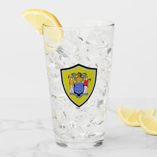 Verre Drapeau du New Jersey (Devant glace)