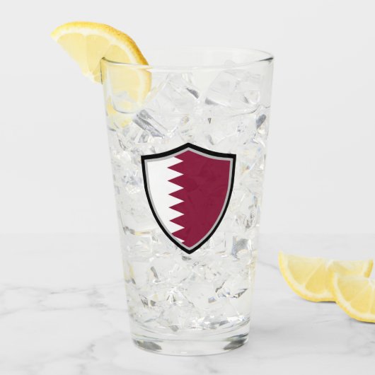 Verre Drapeau du Qatar (Devant glace)