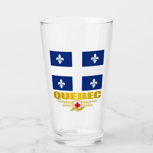 Verre Drapeau du Québec (Devant)